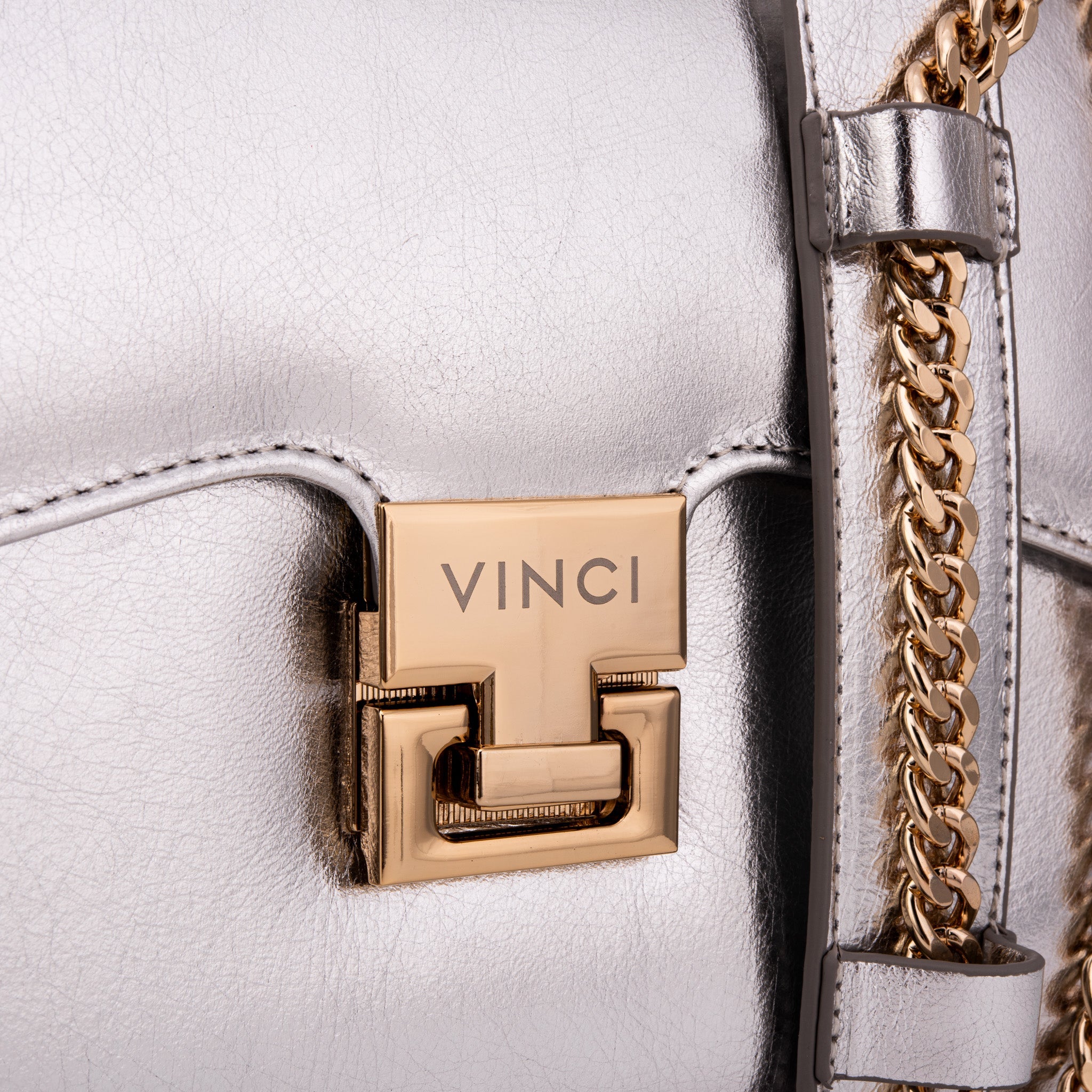 The Ege Silver Leather Handbag All New