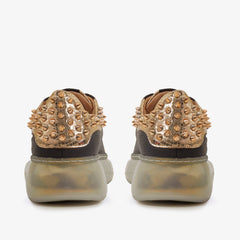 The Venezia Gold Black Leather Sneaker Fine Craftsmanship