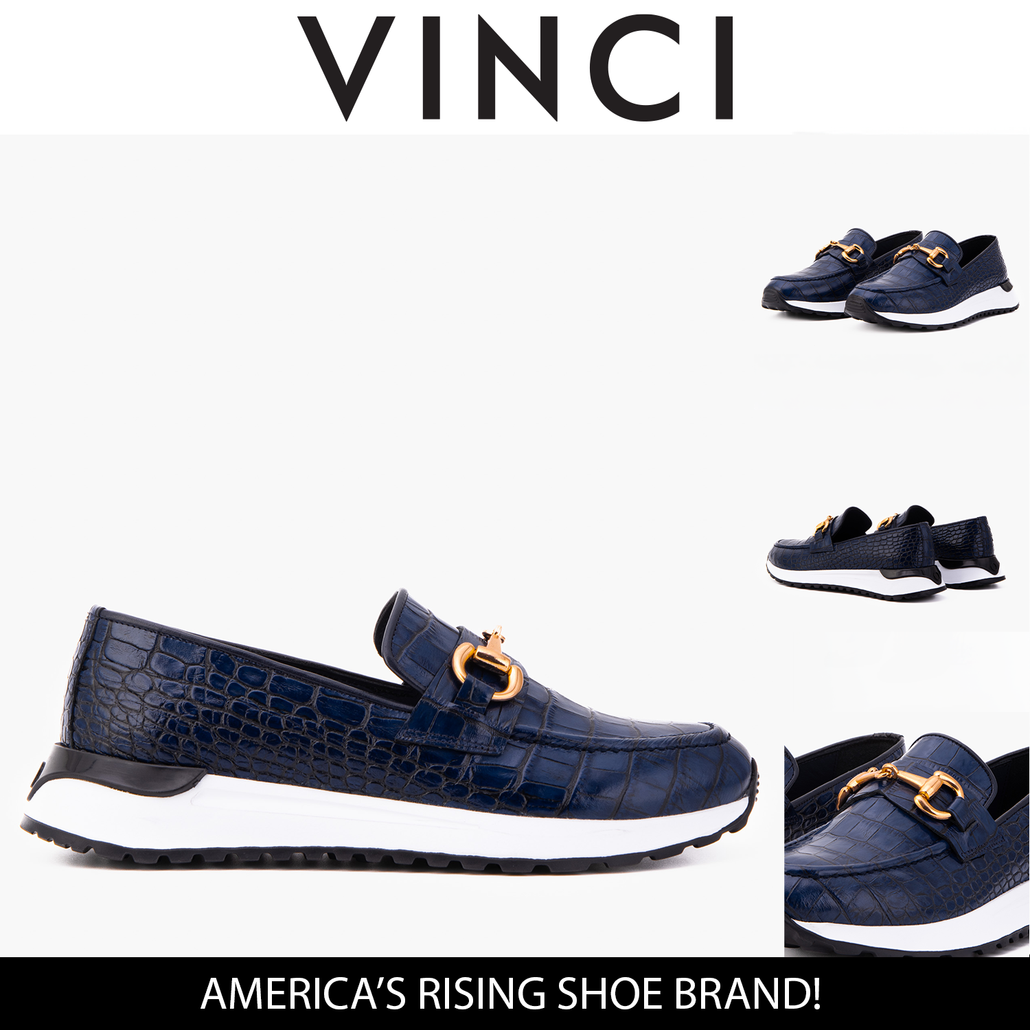 The Milan Navy Croc-Embossed Leather Sneaker Exclusive Style