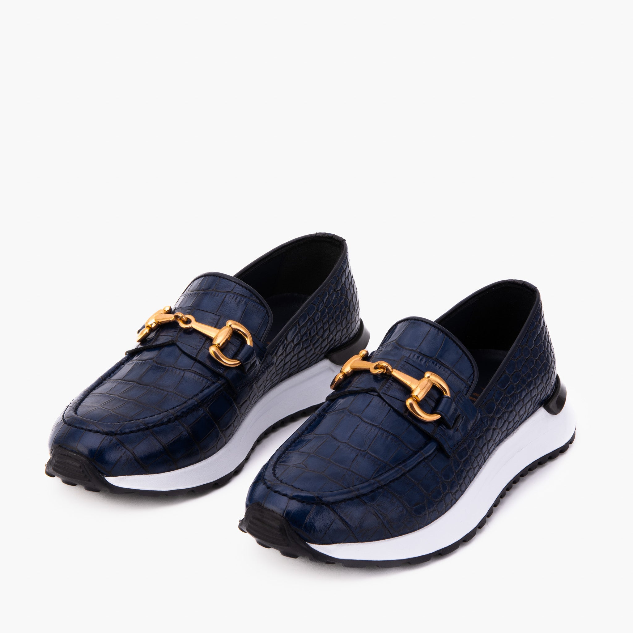 The Milan Navy Croc-Embossed Leather Sneaker Exclusive Style