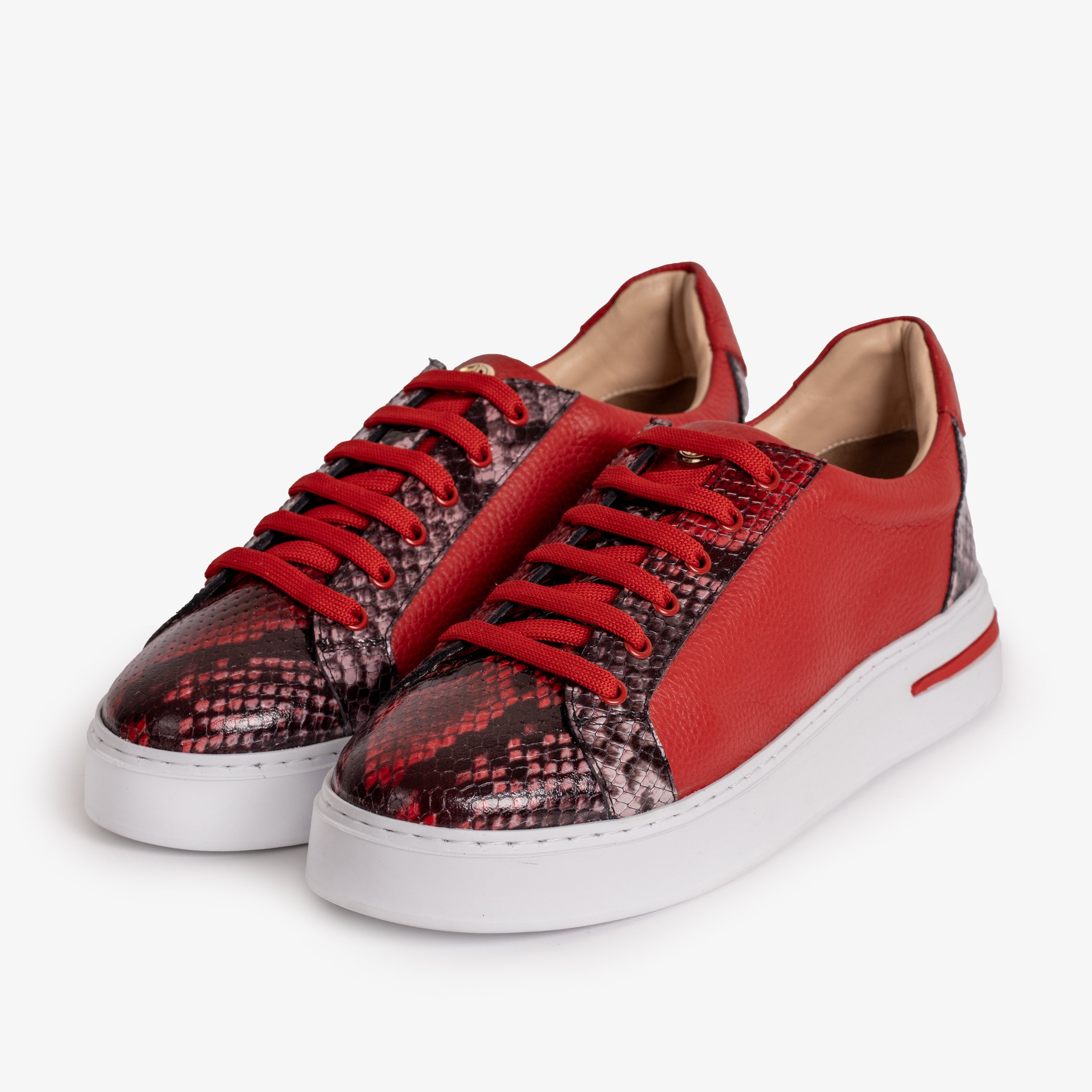 The Burano Red Leather Sneaker Universal Fit