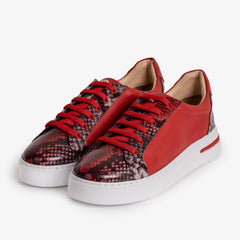 The Burano Red Leather Sneaker Universal Fit