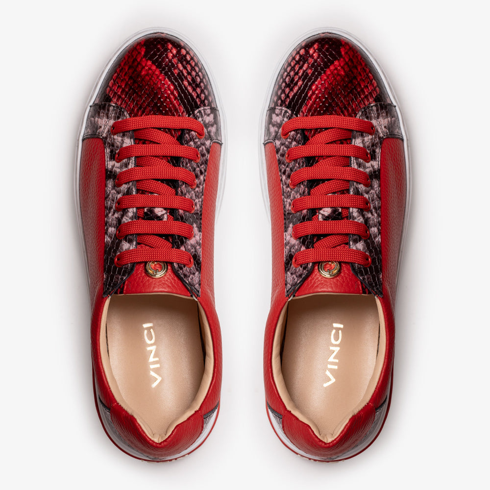The Burano Red Leather Sneaker Universal Fit