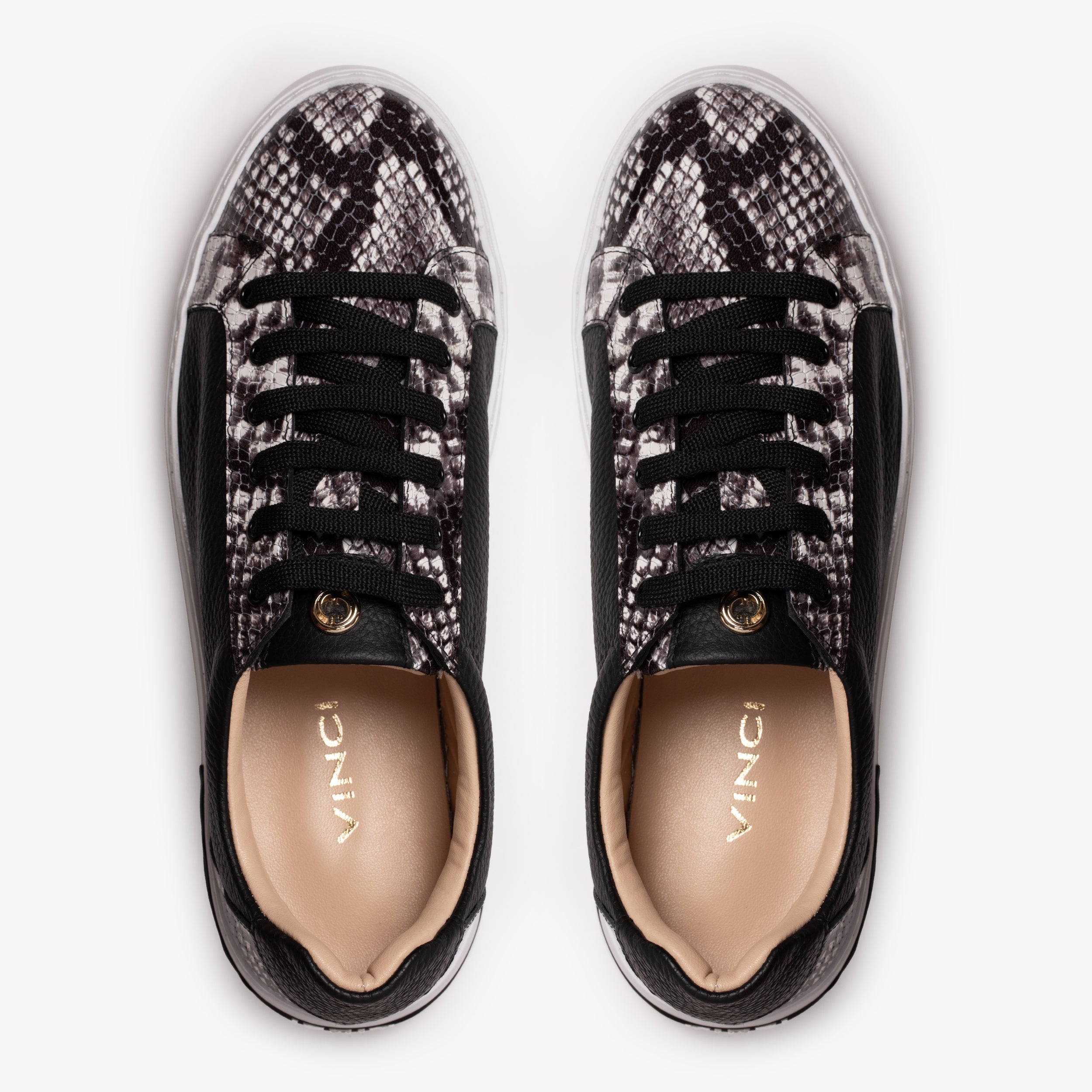The Burano Black White  Leather Sneaker Fine Craftsmanship