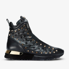 The Infanta High-Top Black Spike Leather Sneaker Limited Edition For Sale