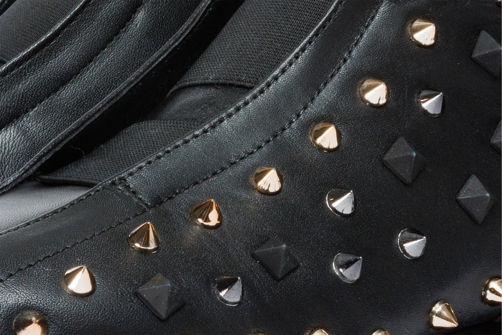 The Infanta High-Top Black Spike Leather Sneaker Limited Edition For Sale