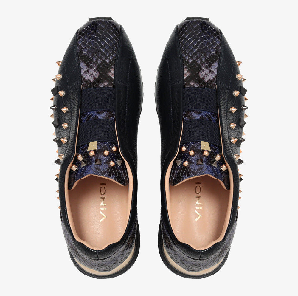The Infanta Navy Spike Leather Sneaker Limited Edition Universal Fit