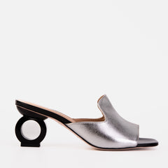 The Tory Silver Leather Sandal Universal Fit