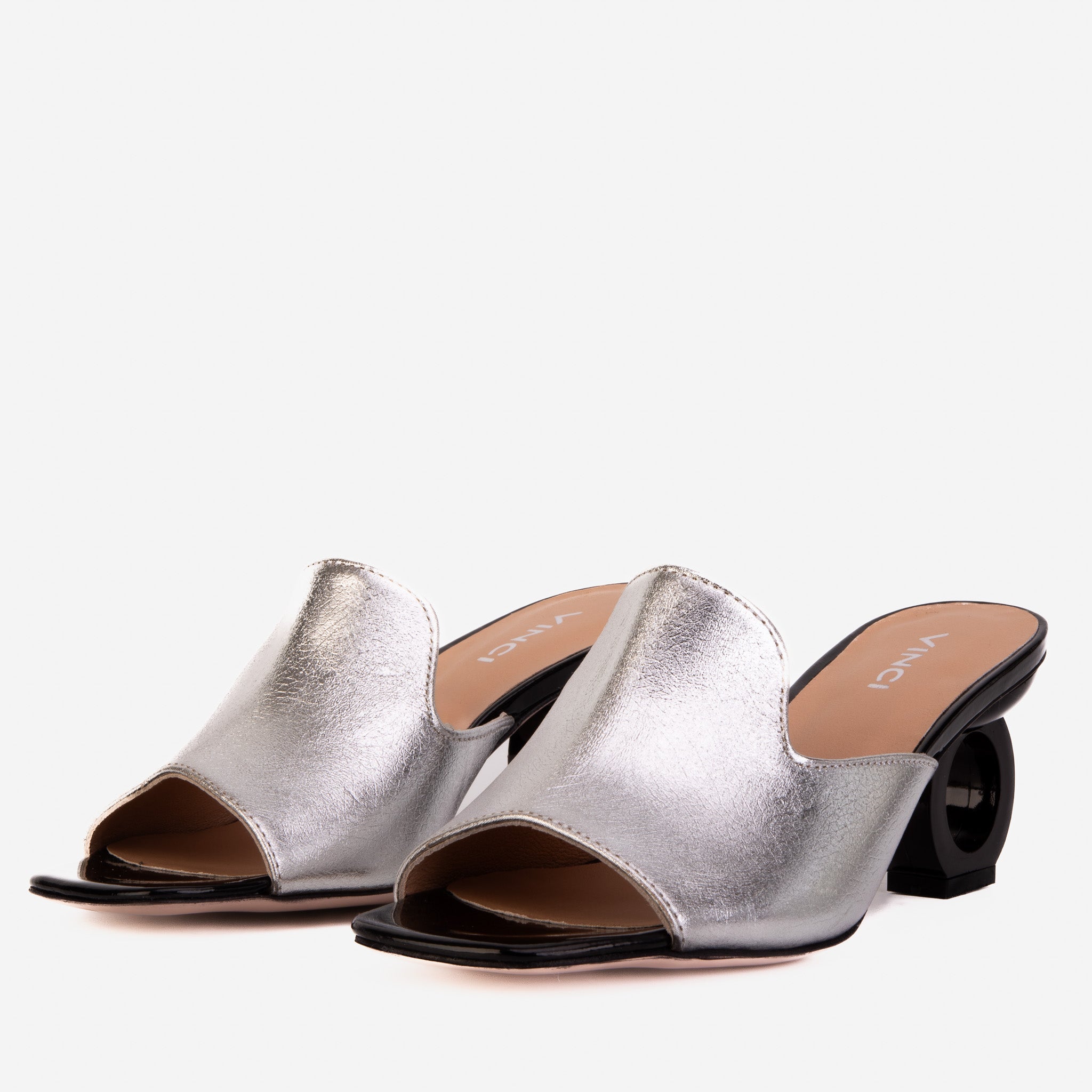 The Tory Silver Leather Sandal Universal Fit