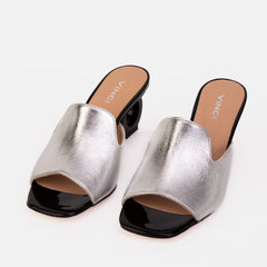 The Tory Silver Leather Sandal Universal Fit