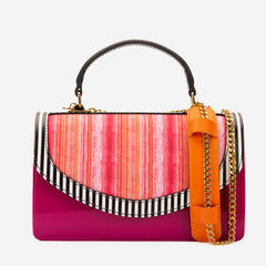The Santa Amaro Striped Leather Handbag For Sale