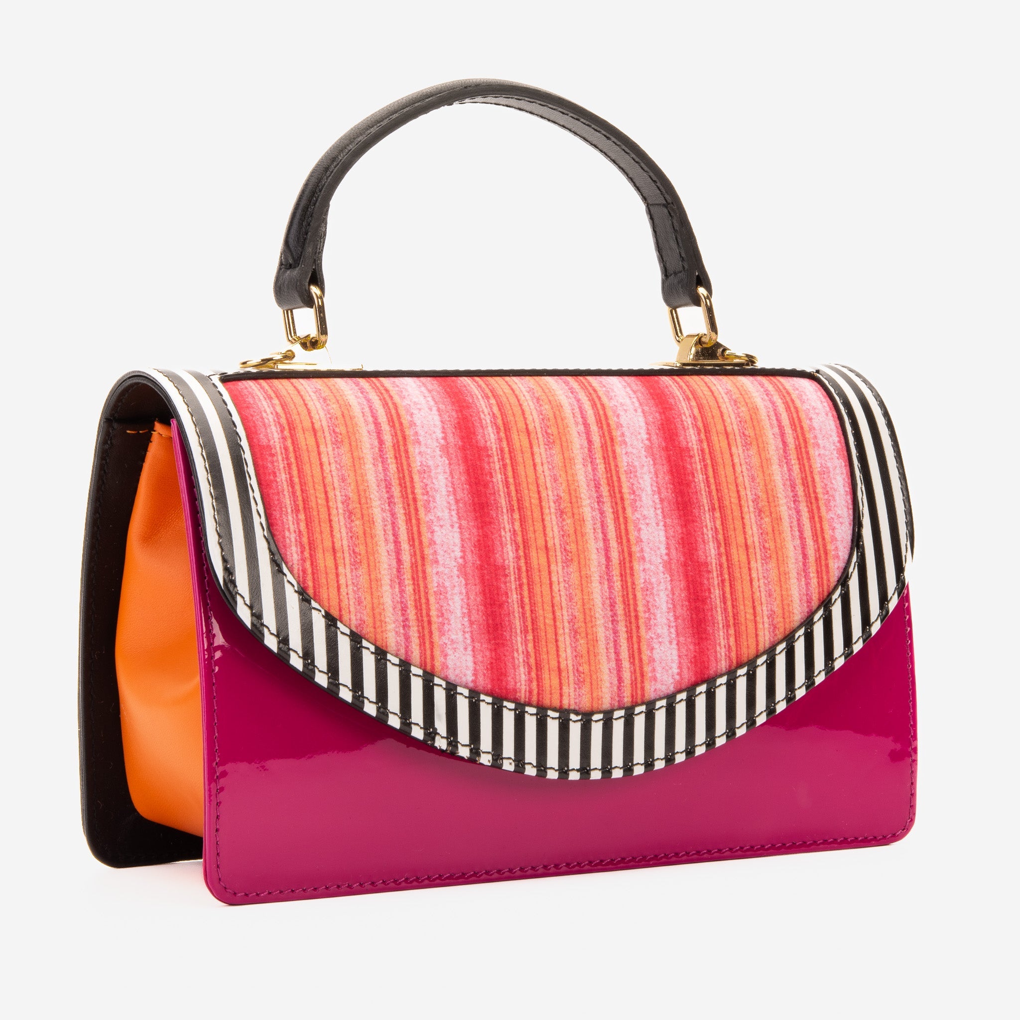 The Santa Amaro Striped Leather Handbag For Sale