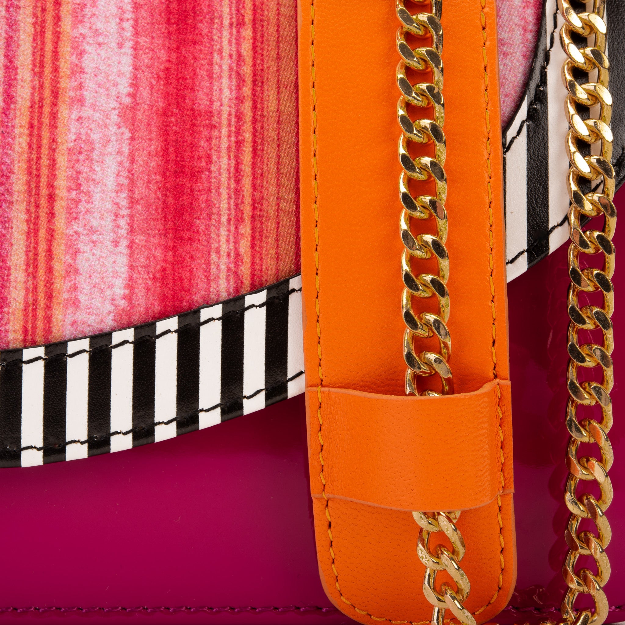 The Santa Amaro Striped Leather Handbag For Sale