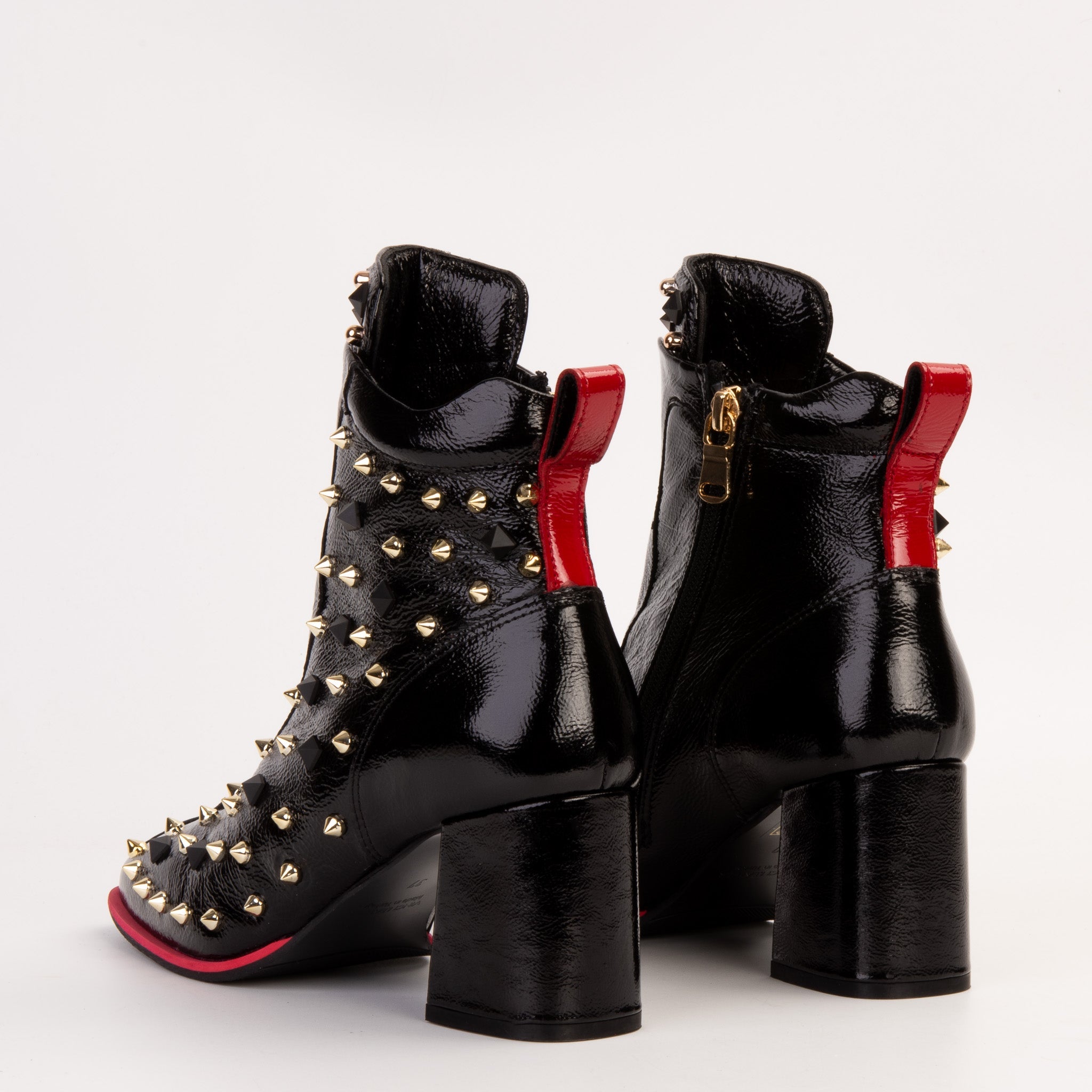 The Infanta Black Leather Block Heel Boot All New