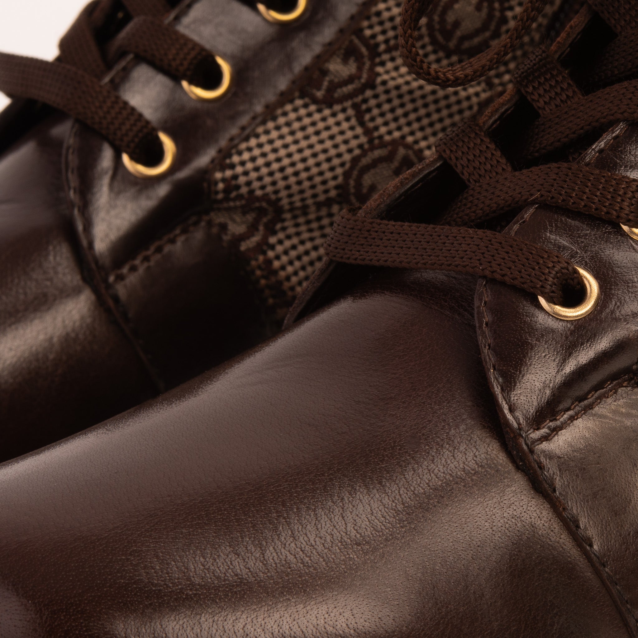 The Boston Brown Leather Lace-Up Ankle Boot With a Side Zipper Universal Fit