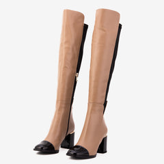 The Verona Cream Leather Knee High Boot Fine Craftsmanship