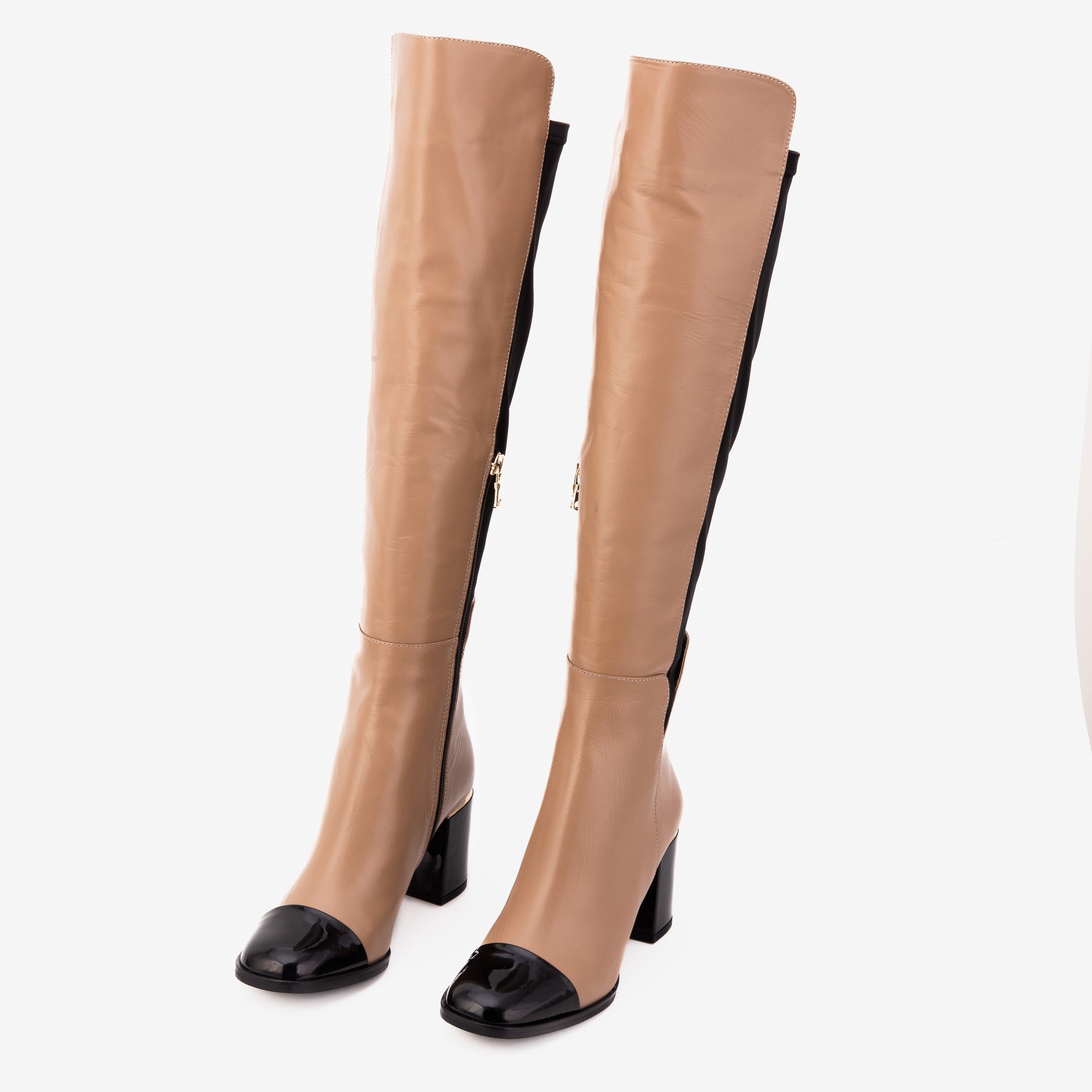 The Verona Cream Leather Knee High Boot Fine Craftsmanship