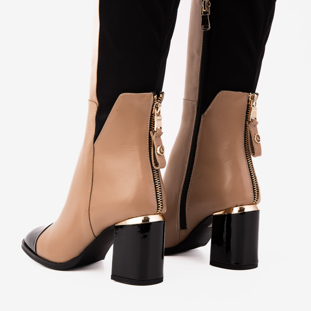 The Verona Cream Leather Knee High Boot Fine Craftsmanship