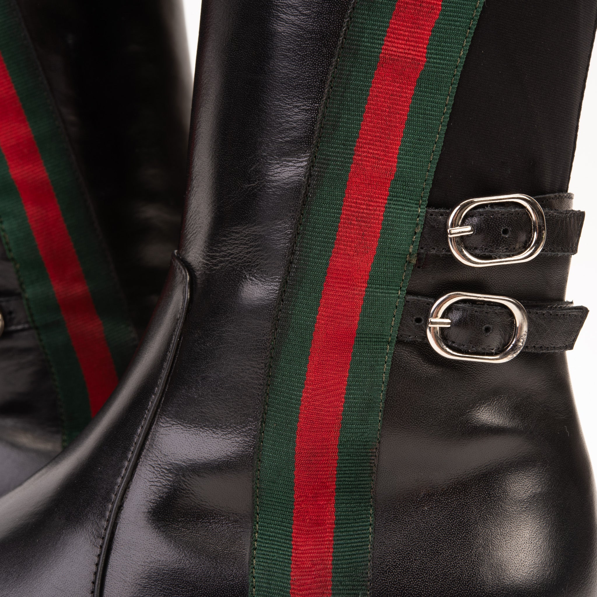 The Manhattan Luxe Black Leather Knee - High Boot On Sale