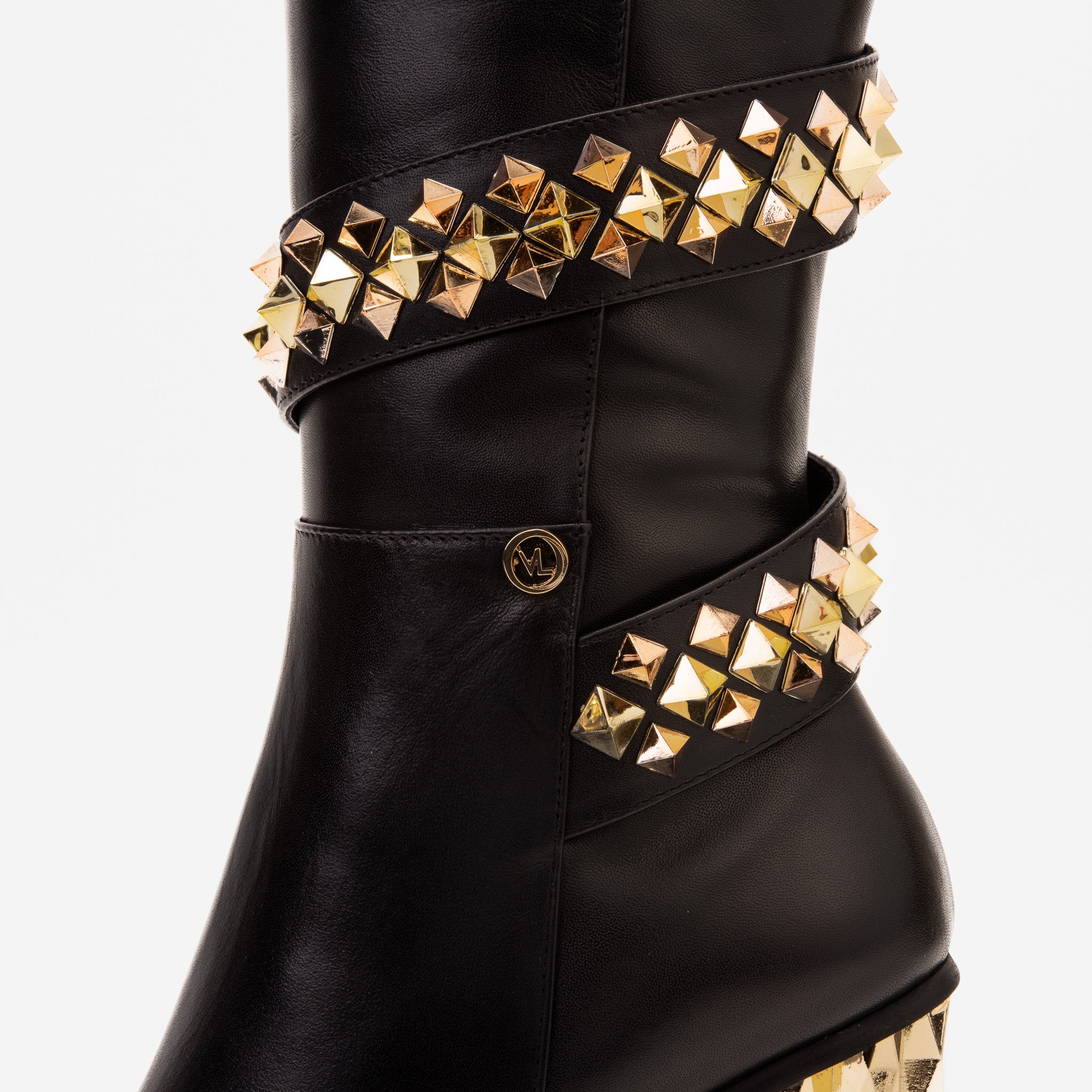 The Gladiator Black Leather Knee High Boot Universal Fit