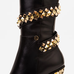 The Gladiator Black Leather Knee High Boot Universal Fit