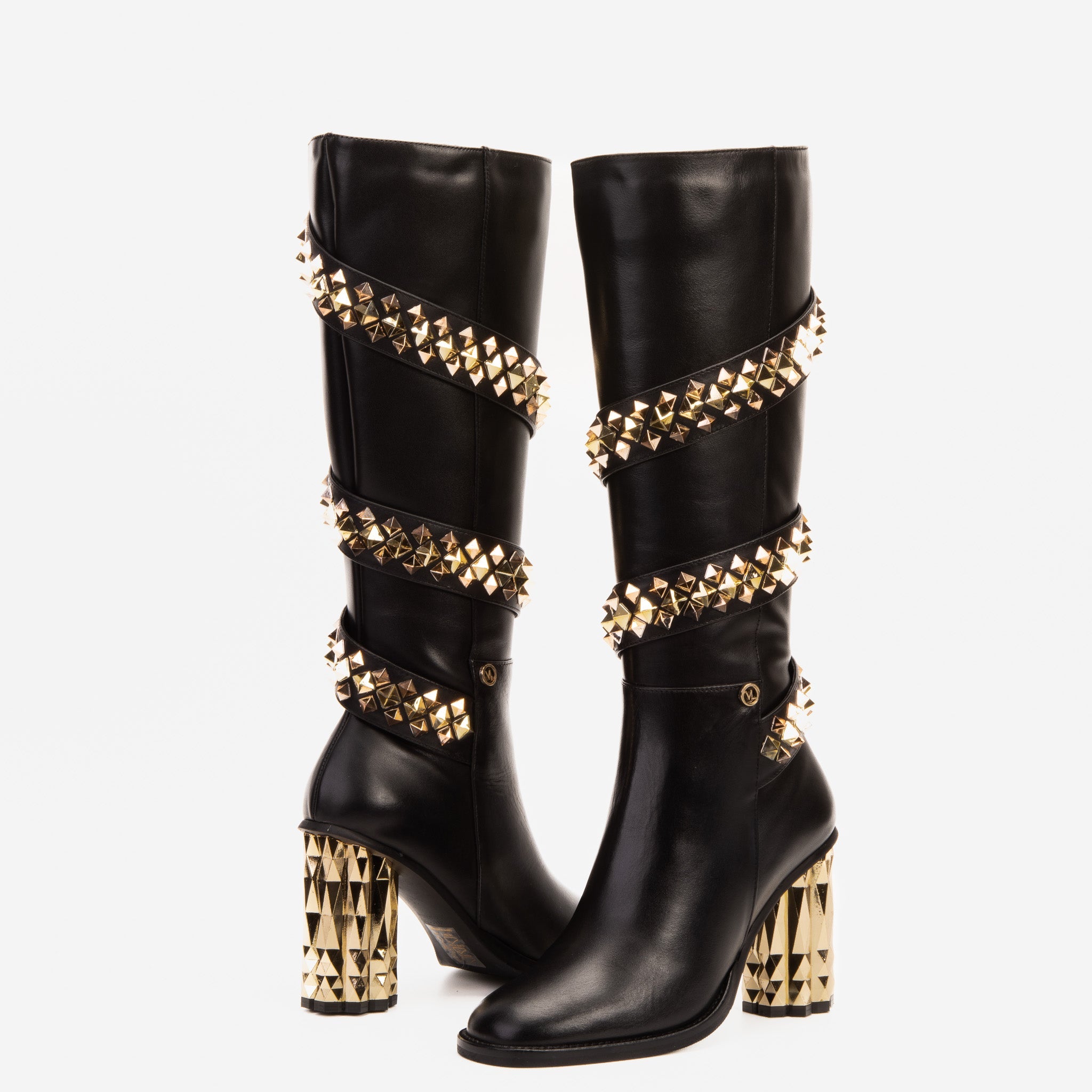 The Gladiator Black Leather Knee High Boot Universal Fit