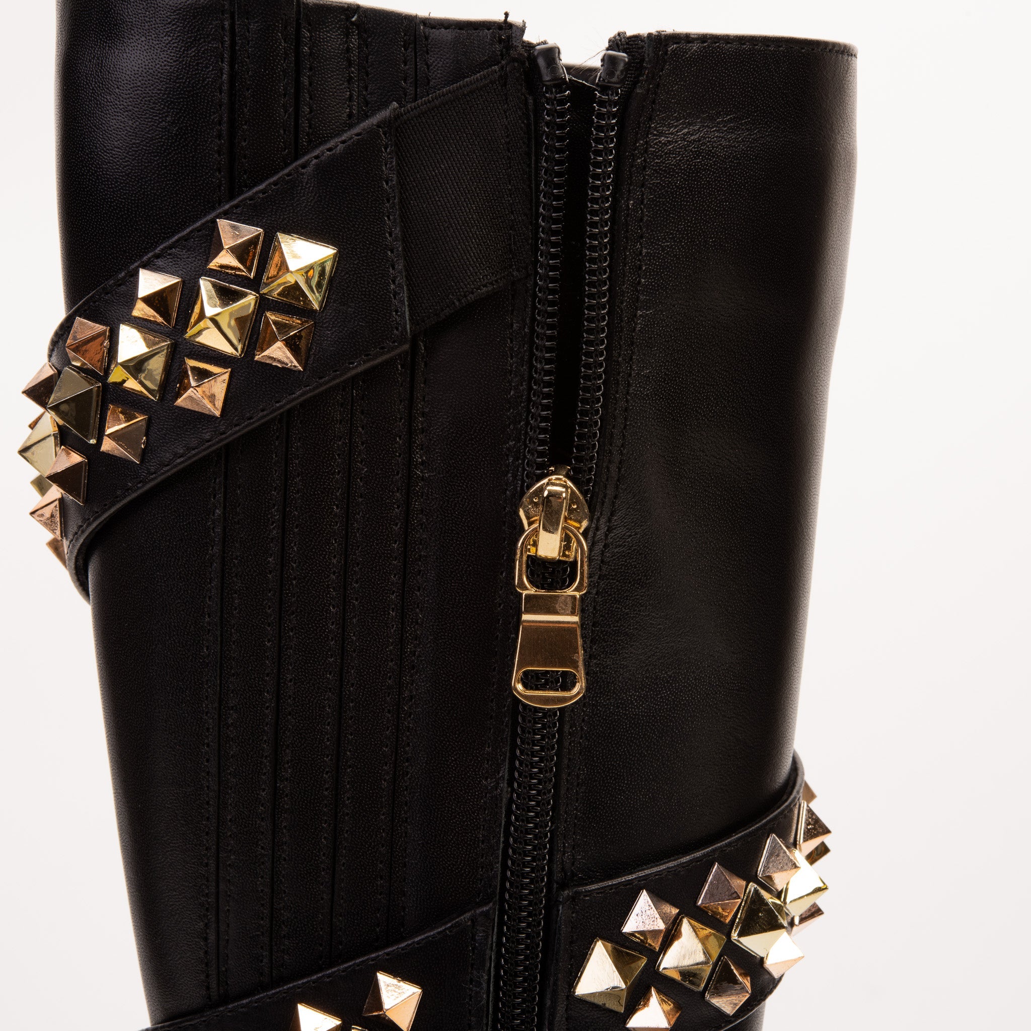 The Gladiator Black Leather Knee High Boot Universal Fit