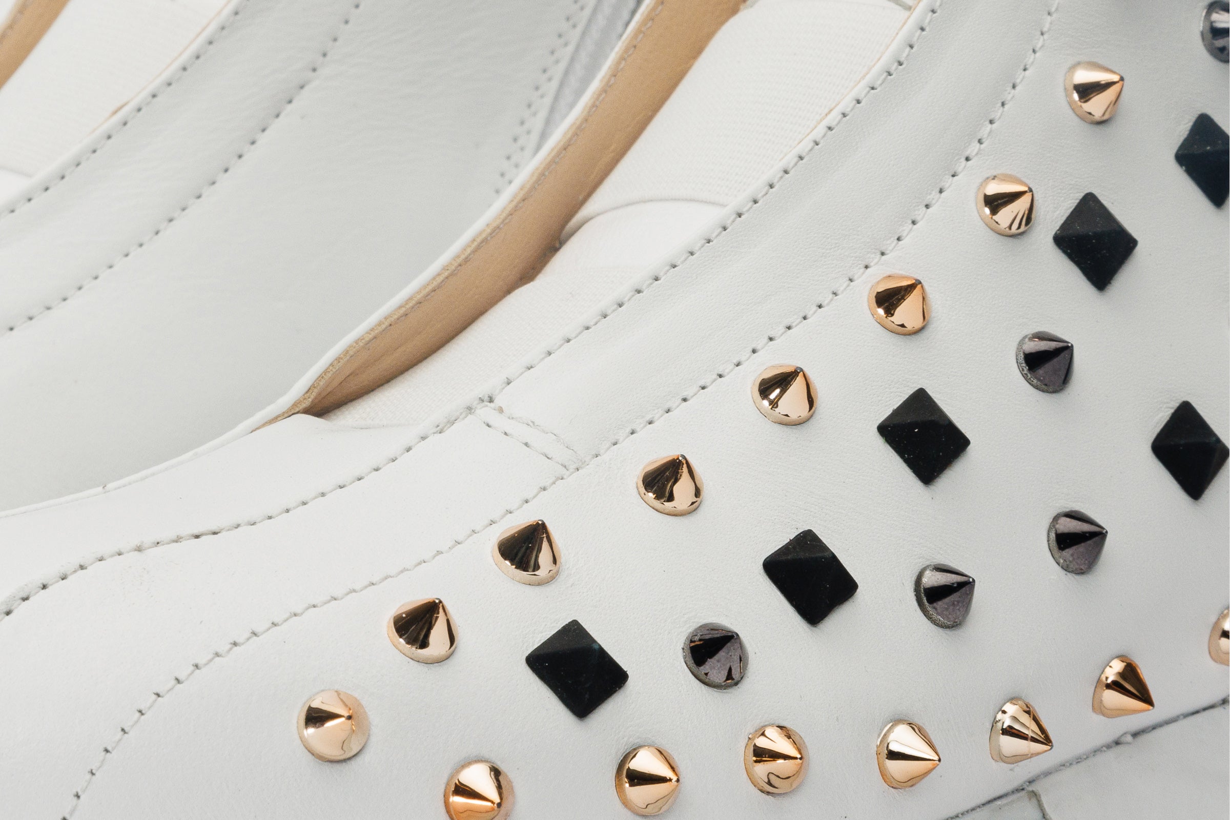 The Infanta High-Top White Spike Leather Sneaker Limited Edition Fine Craftsmanship