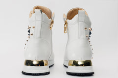 The Infanta High-Top White Spike Leather Sneaker Limited Edition Fine Craftsmanship