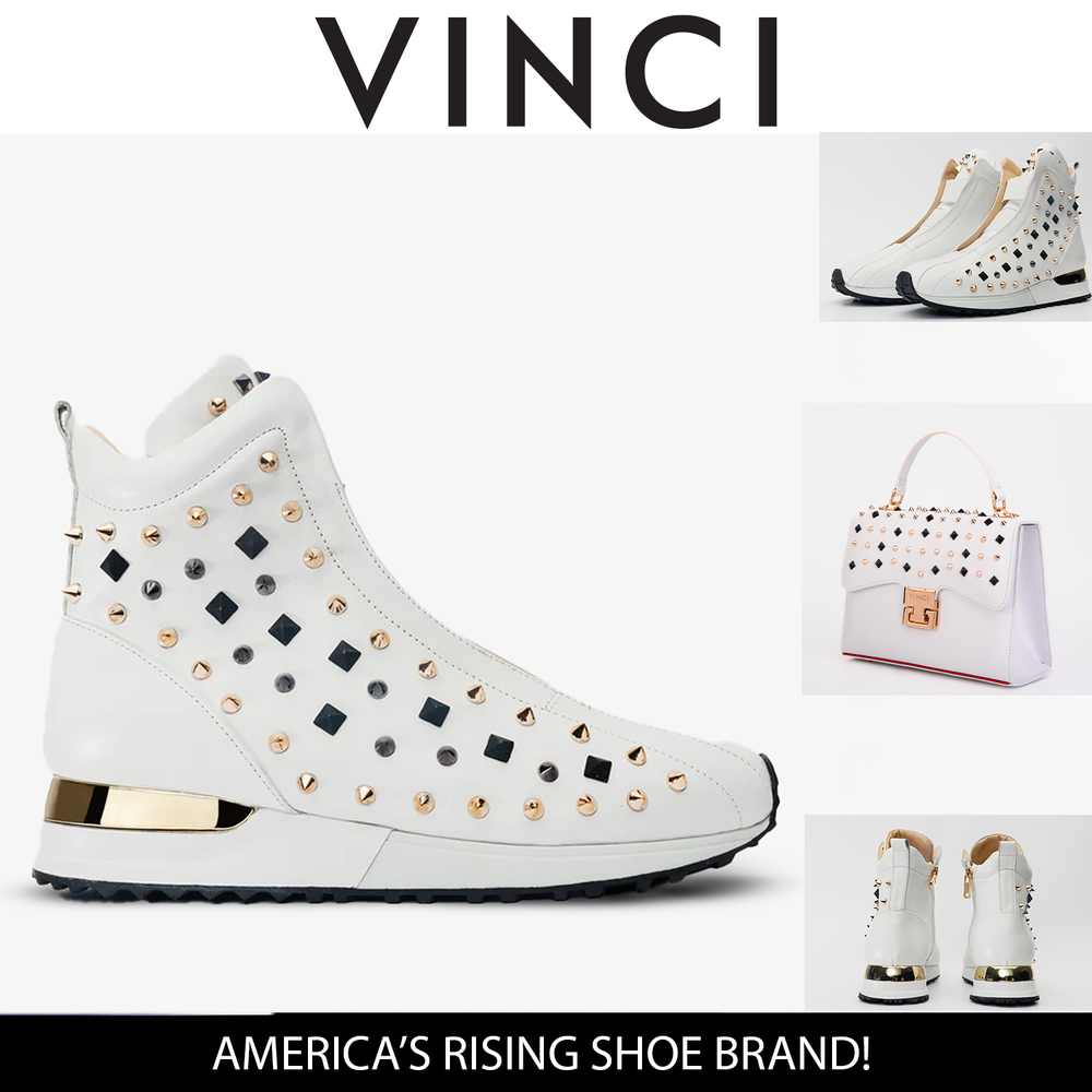 The Infanta High-Top White Spike Leather Sneaker Limited Edition Fine Craftsmanship
