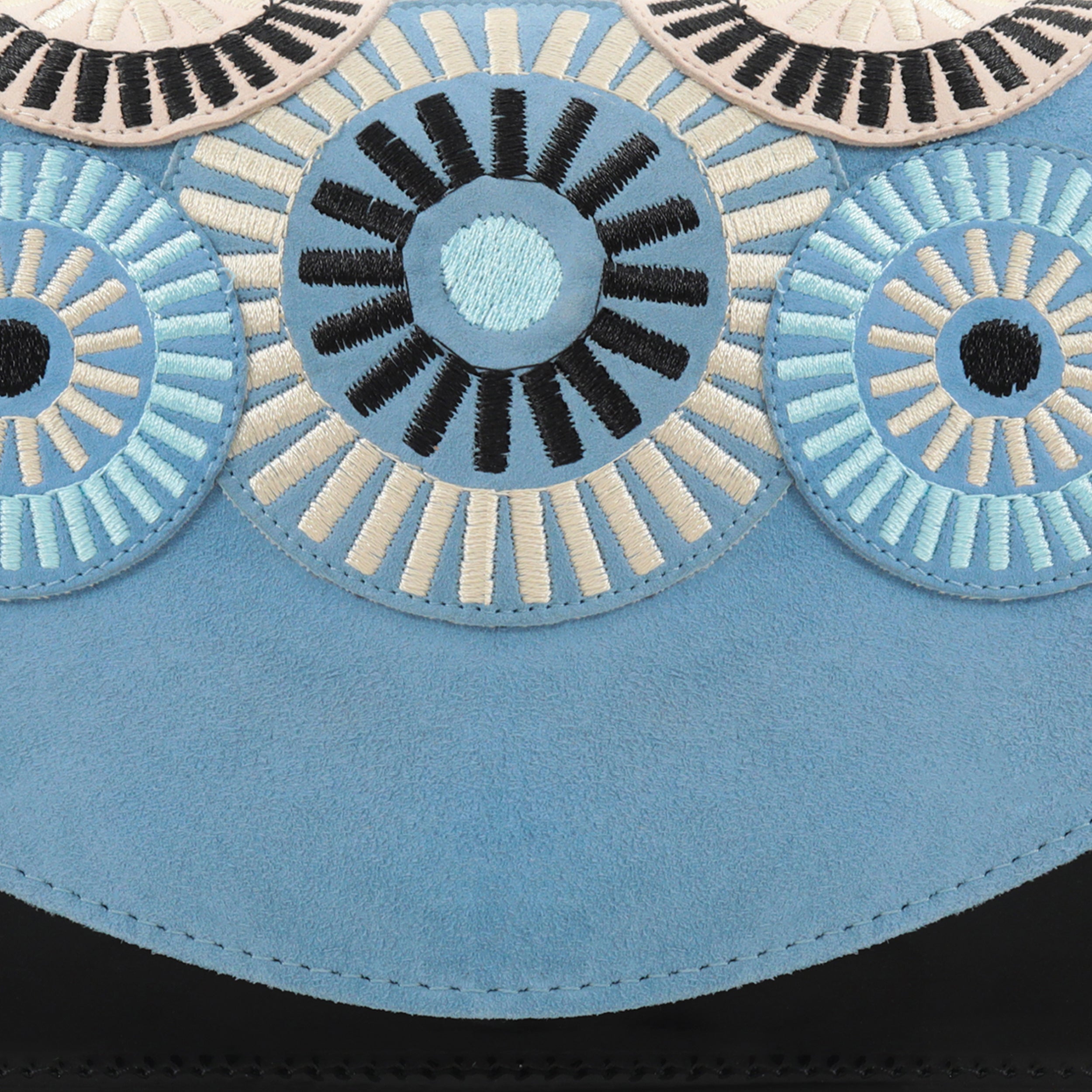 The Parama Blue Suede Leather Handbag On Sale