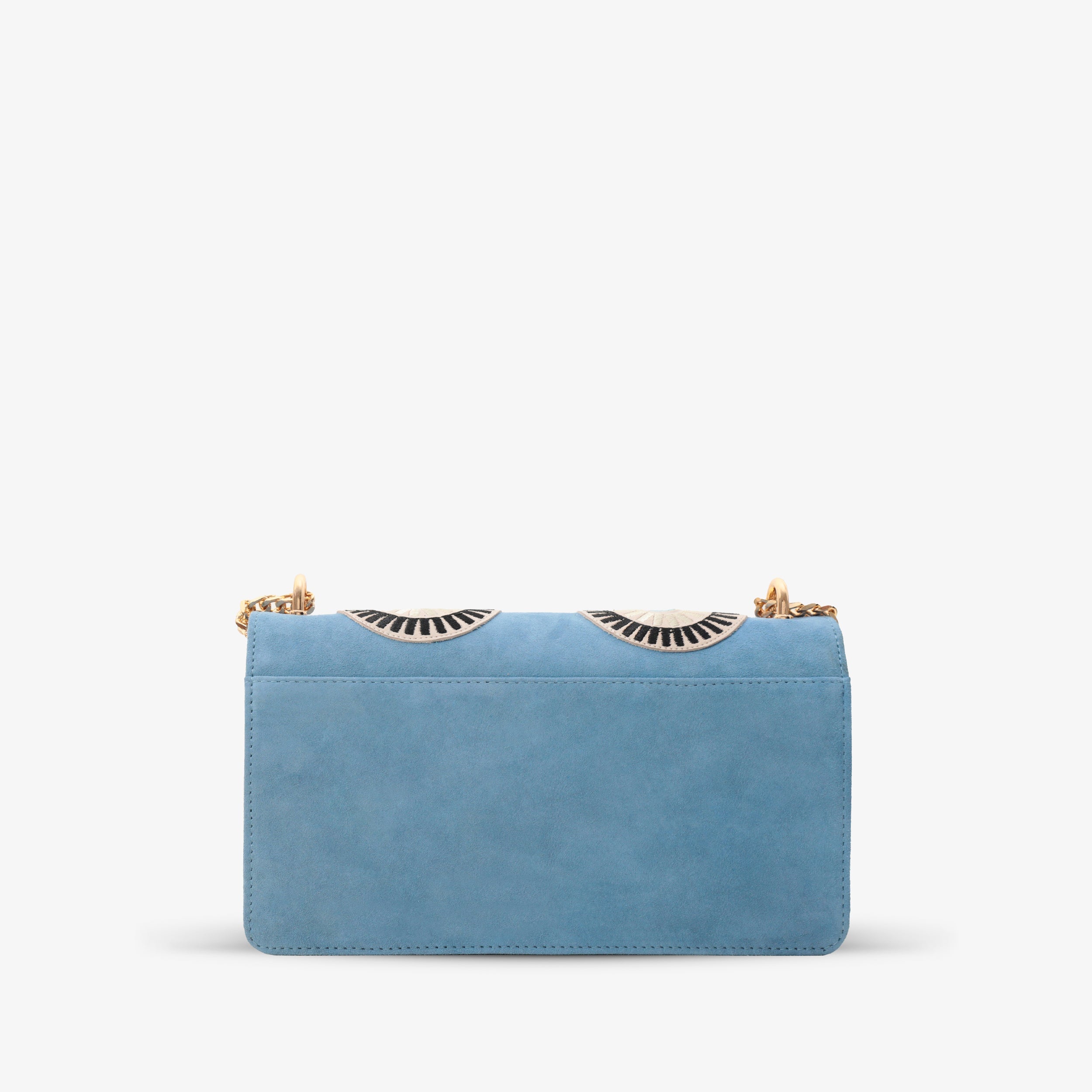 The Parama Blue Suede Leather Handbag On Sale