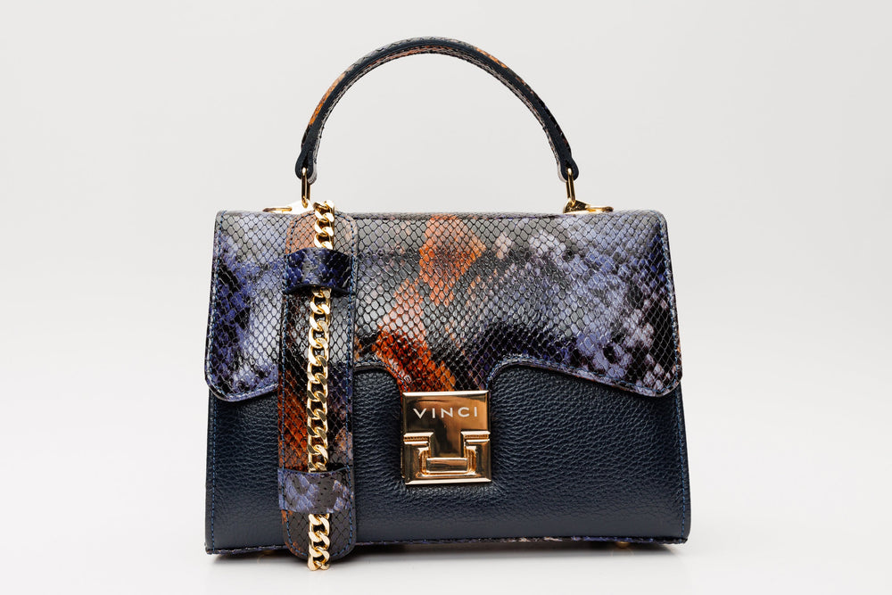 The Venezia Navy Blue Leather Handbag Exclusive Style
