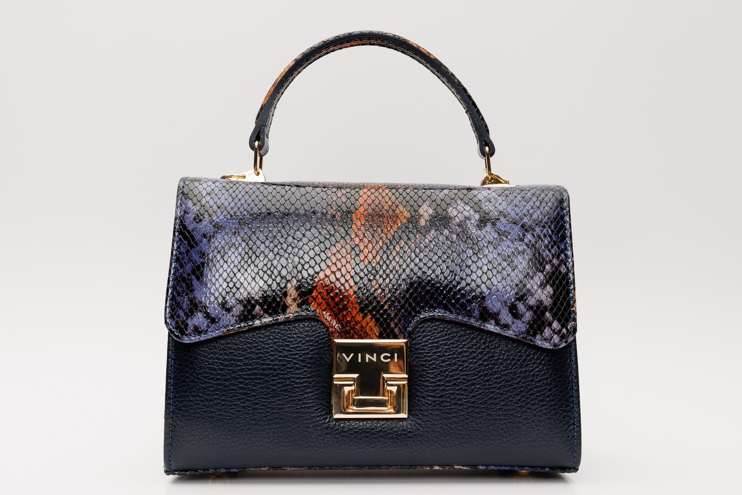 The Venezia Navy Blue Leather Handbag Exclusive Style