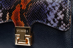 The Venezia Navy Blue Leather Handbag Exclusive Style