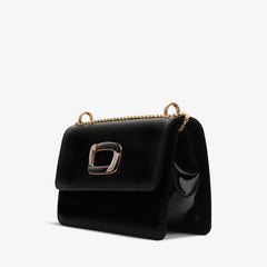 The Ferrara Black Patent Leather Handbag On Sale