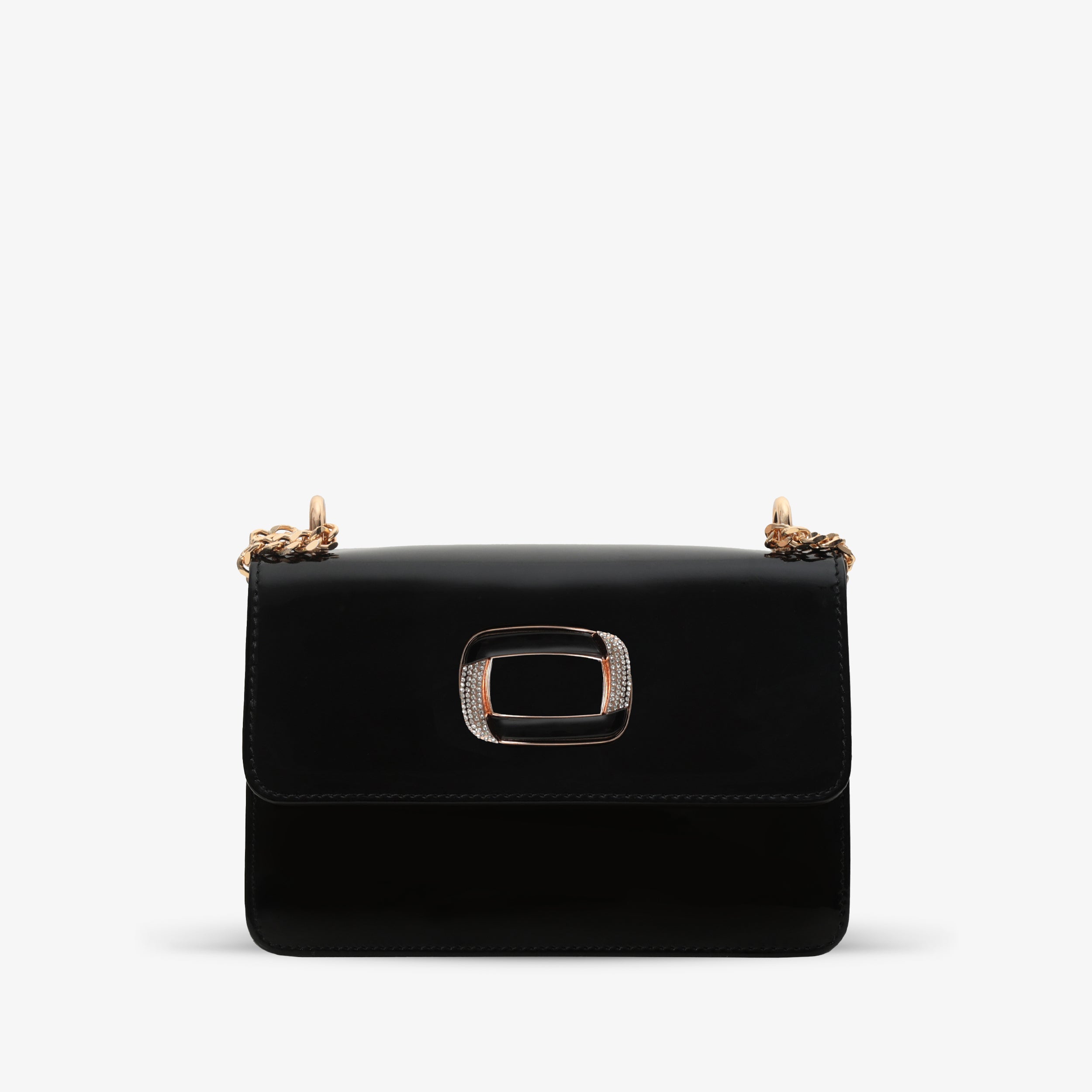 The Ferrara Black Patent Leather Handbag On Sale