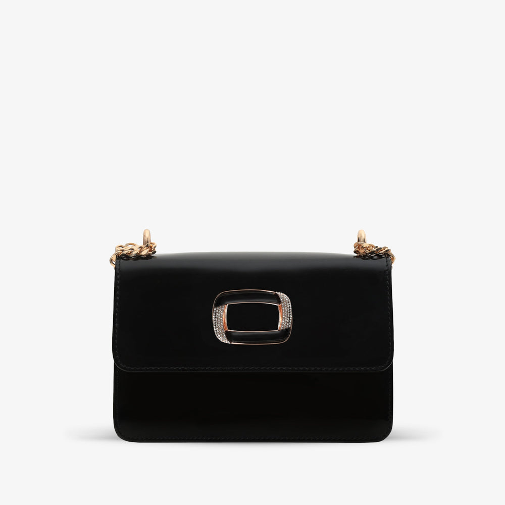 The Ferrara Black Patent Leather Handbag On Sale