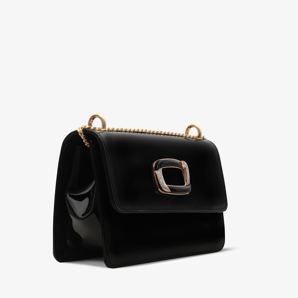The Ferrara Black Patent Leather Handbag On Sale