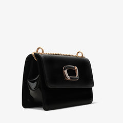 The Ferrara Black Patent Leather Handbag On Sale