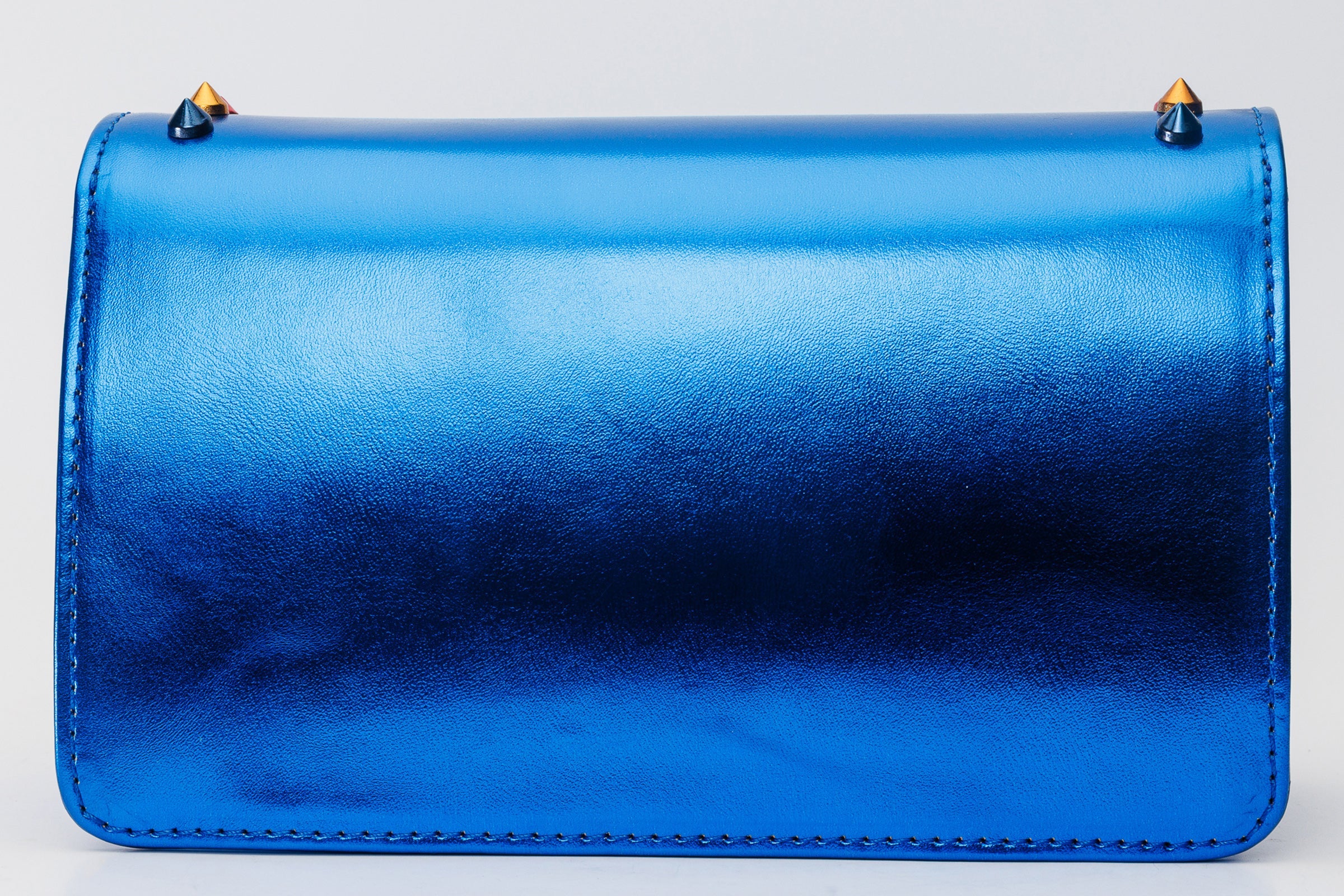 The Caris Sax Blue Leather Handbag For Sale