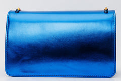 The Caris Sax Blue Leather Handbag For Sale