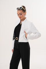 The Elvaris Reversible White Leather Jacket Universal Fit