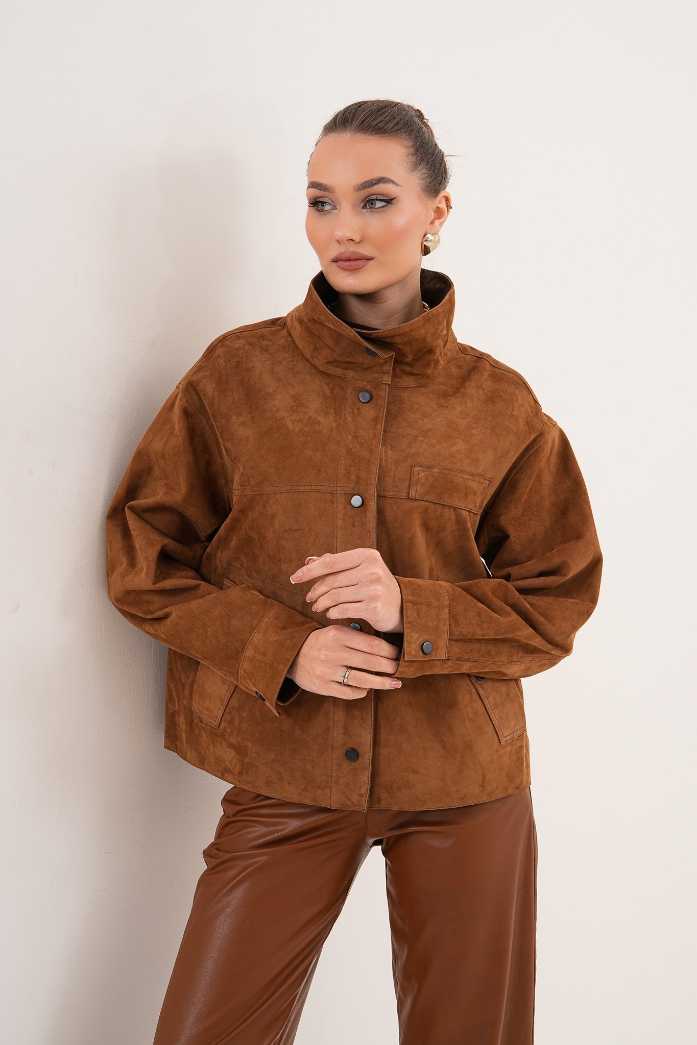 The Ravessa Reversible Brown Suede Leather Jacket All New