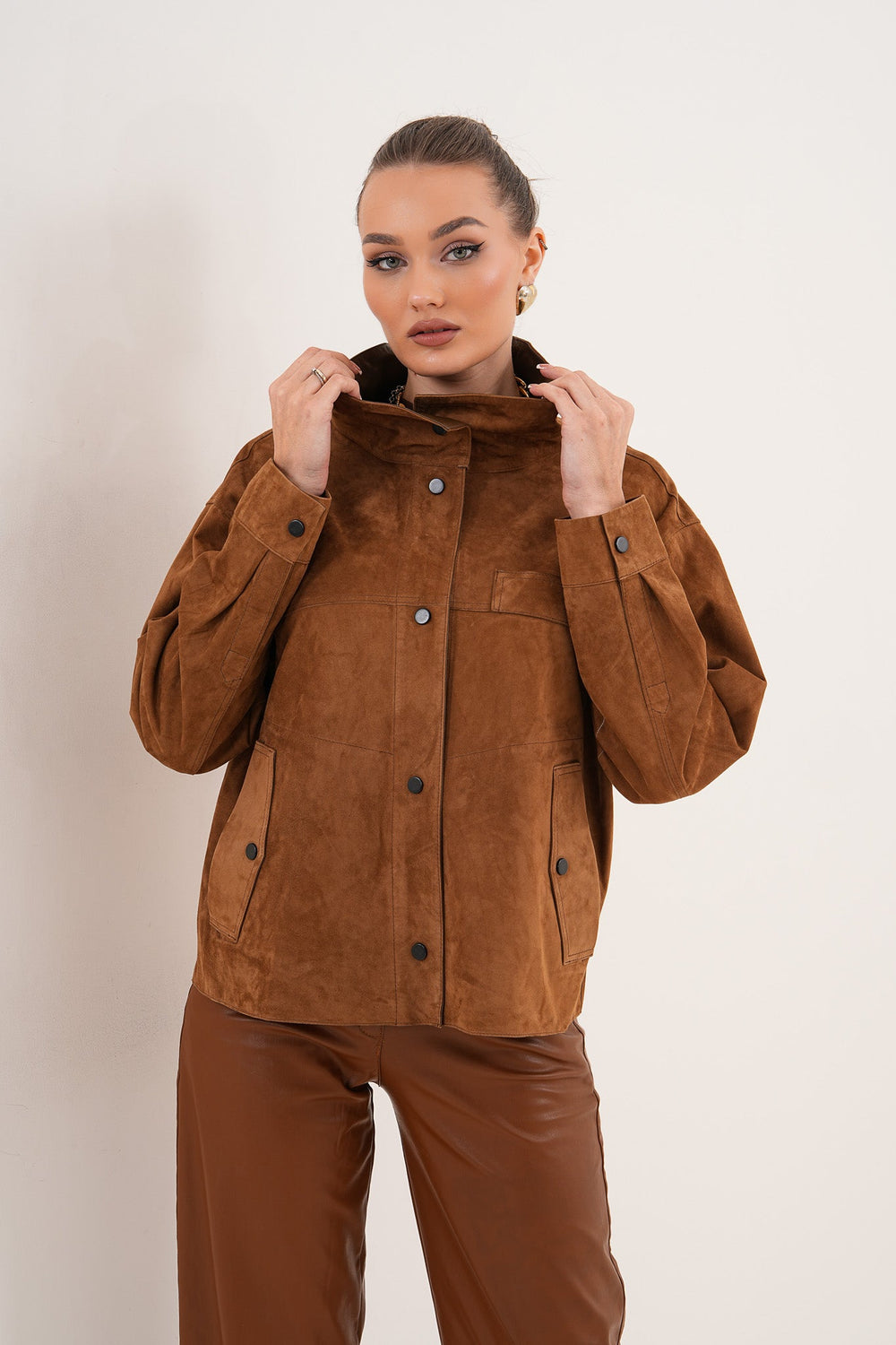 The Ravessa Reversible Brown Suede Leather Jacket All New