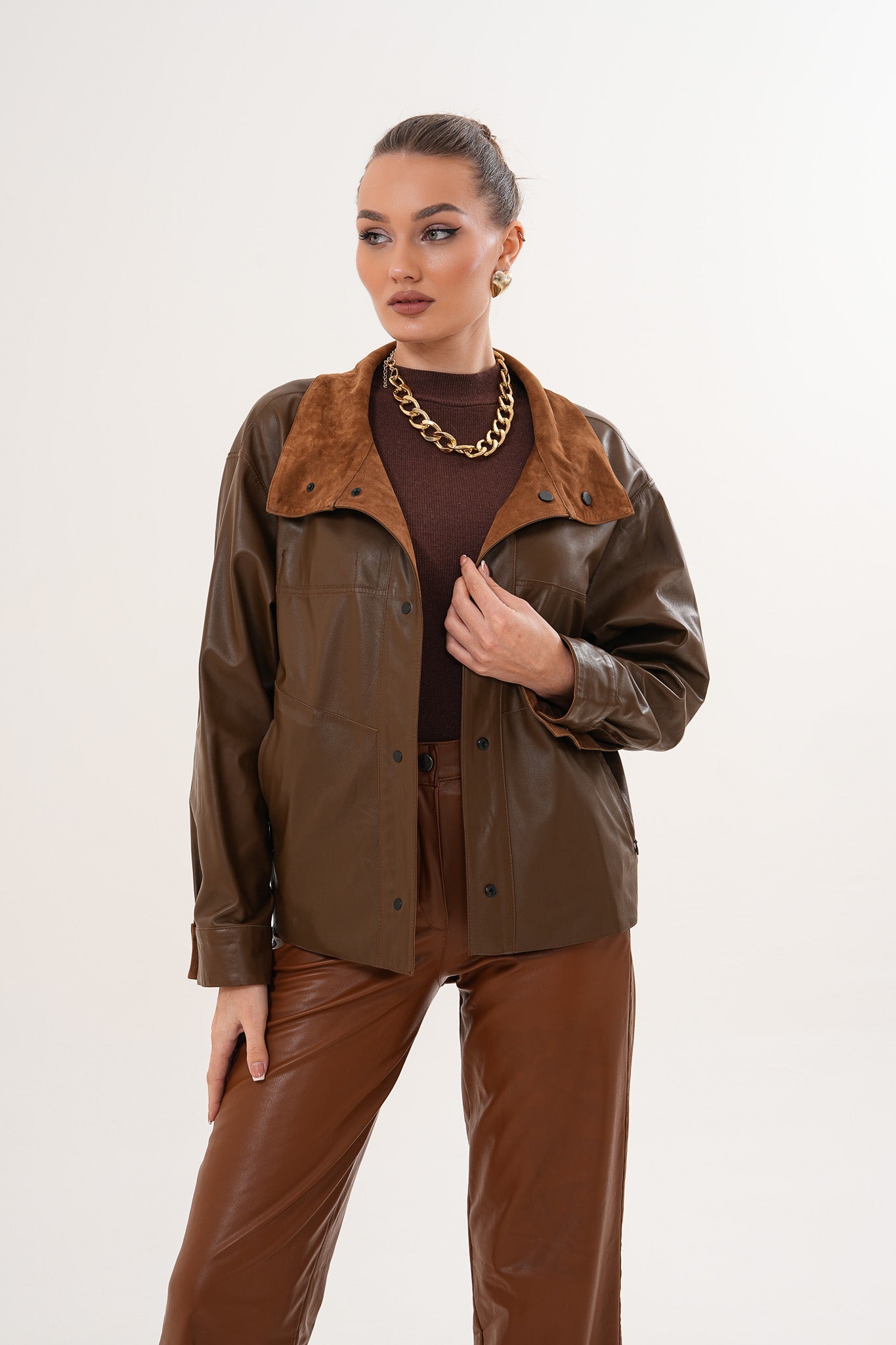 The Ravessa Reversible Brown Suede Leather Jacket All New