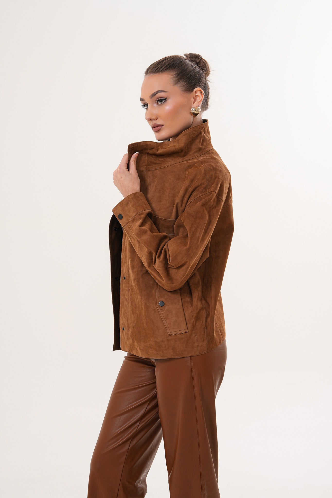The Ravessa Reversible Brown Suede Leather Jacket All New