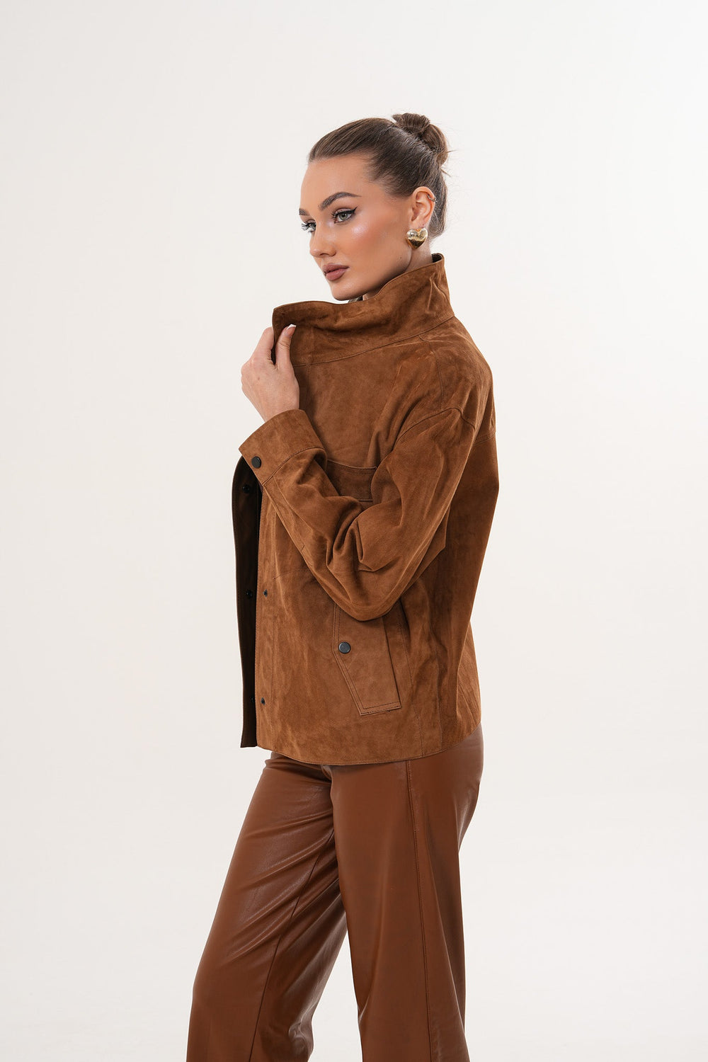 The Ravessa Reversible Brown Suede Leather Jacket All New