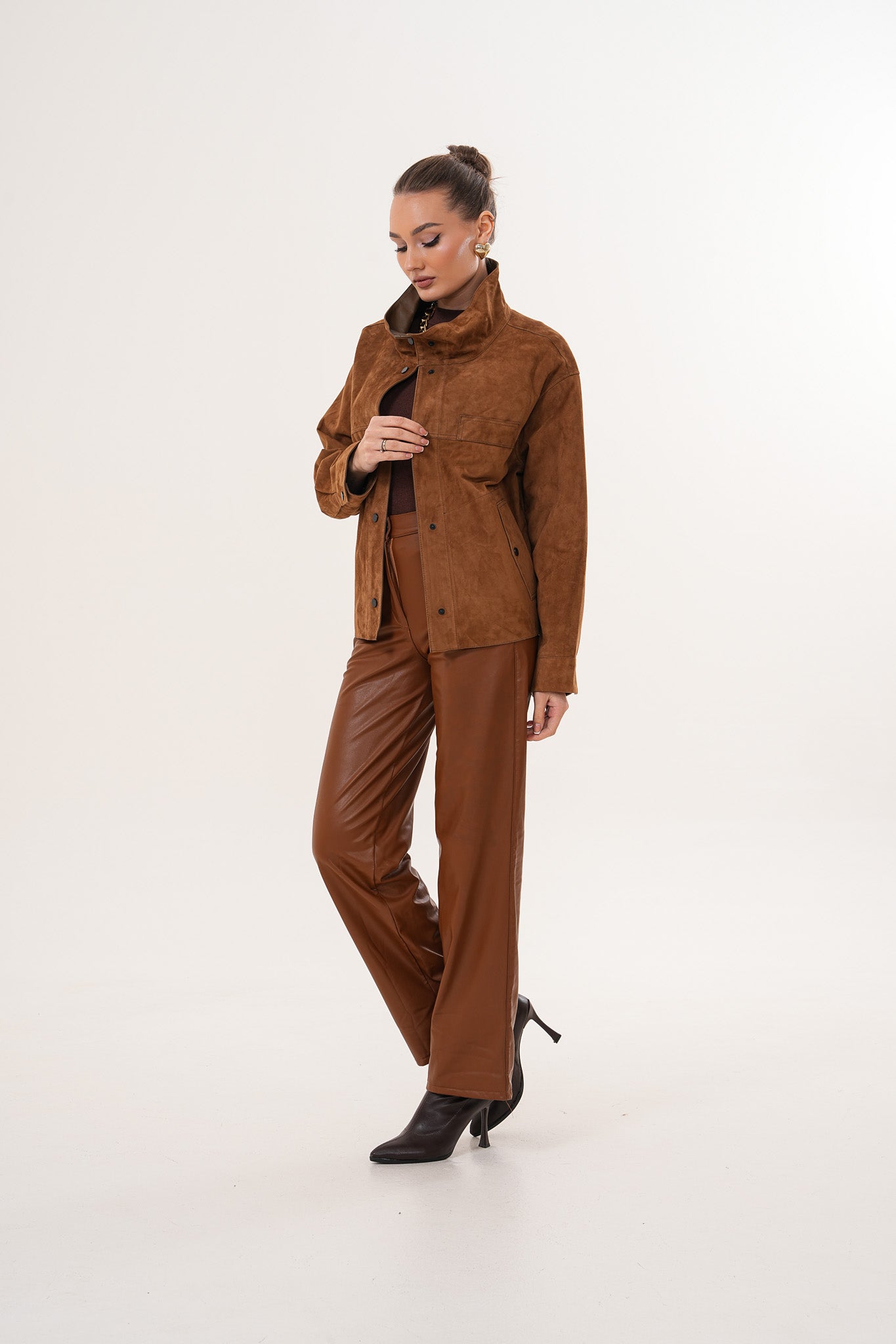 The Ravessa Reversible Brown Suede Leather Jacket All New