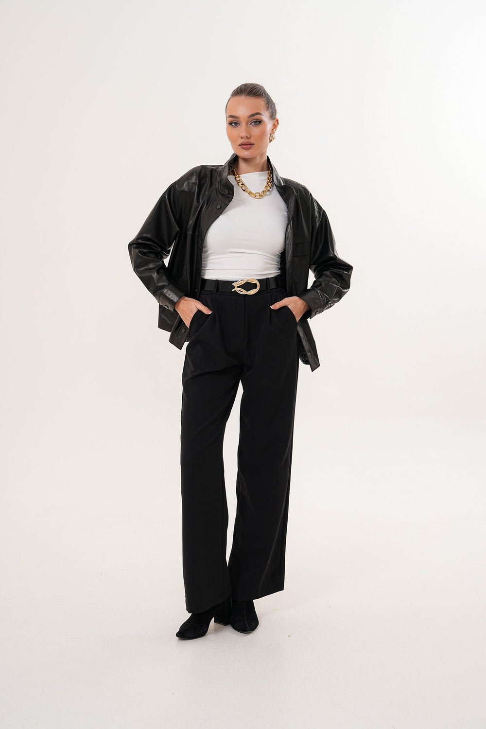 The Ravessa Reversible Black Leather Jacket Universal Fit